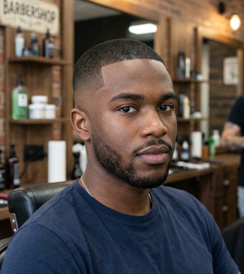 Low Taper Fade Buzz Cut for Black Men