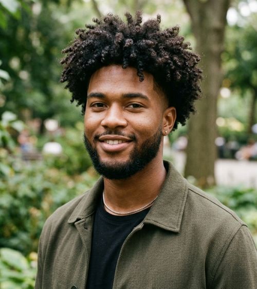 Afro Blowout Low Taper Fade Curly Hair