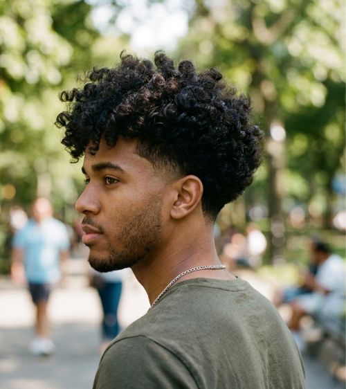Drop Fade Blowout Low Taper Fade Curly Hair