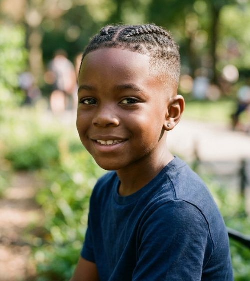 Low Taper Fade Black Boy Short Hair