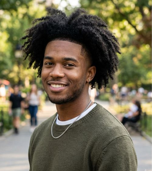 Low Taper Fade Black Male Long Hair