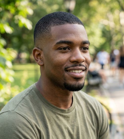 Low Taper Fade Buzz Cut Black Male