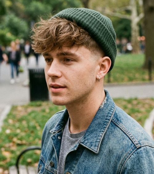 Low Taper Fade Messy Fluffy Fringe
