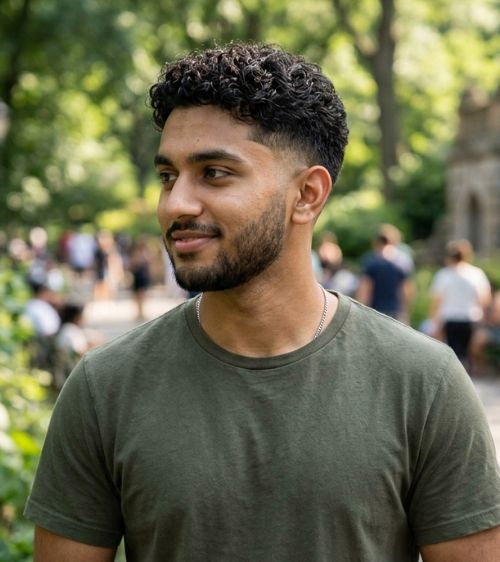 Low Taper Fade Short Curly Hair