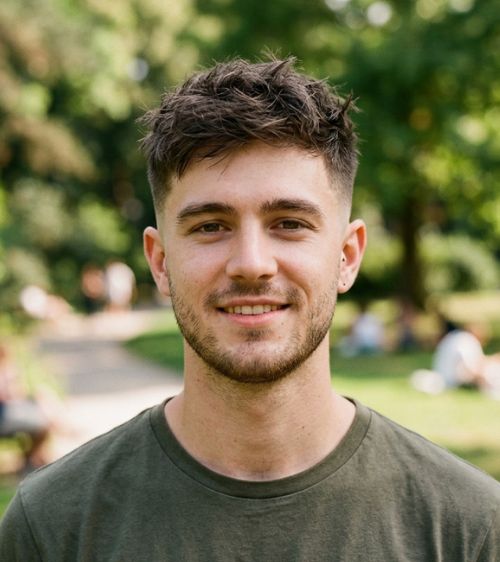 Low Taper Fade Short Messy Hair