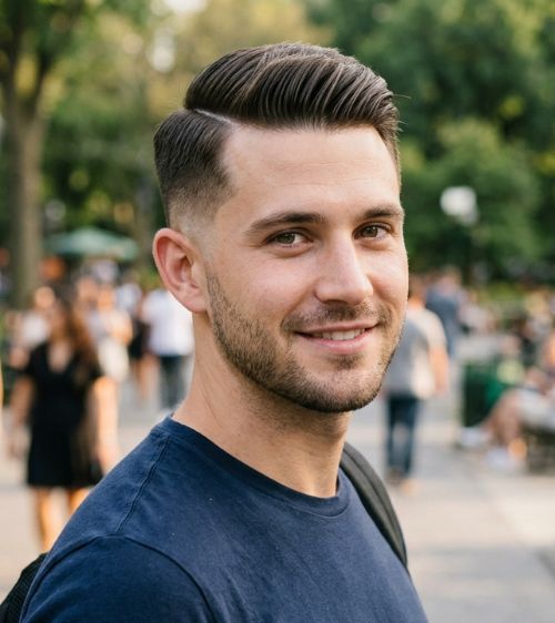 Low Taper Fade Side Parting