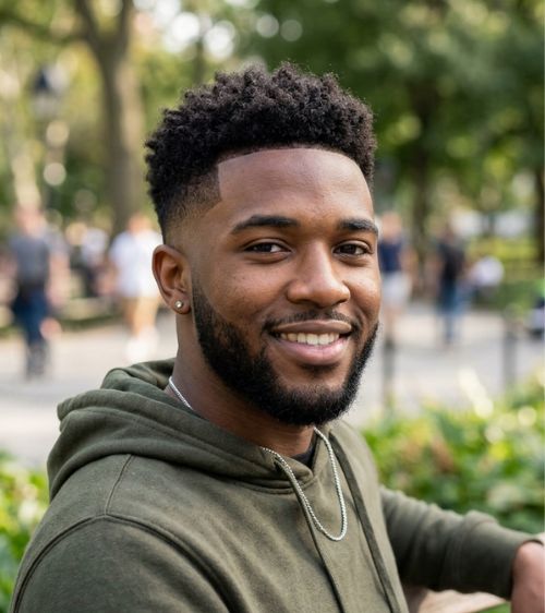 Mid Low Taper Fade Black Male