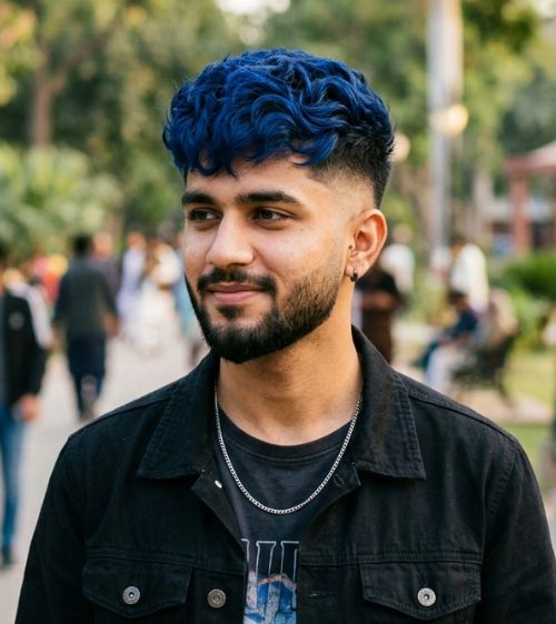 Ninja Blue Hair Low Taper Fade