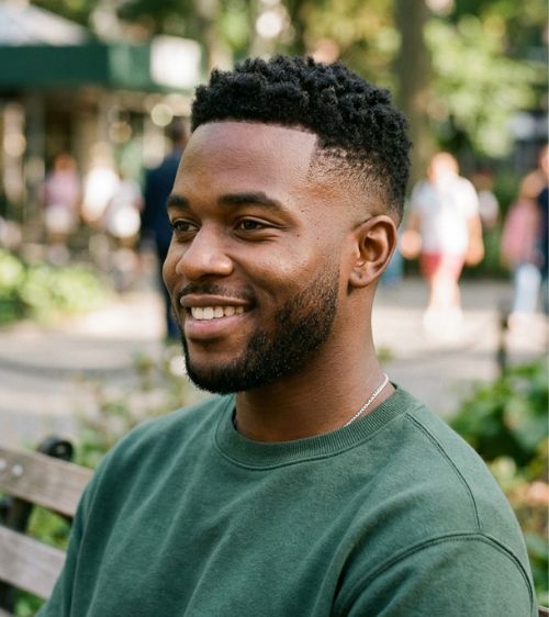 Very Low Taper Fade Black Male
