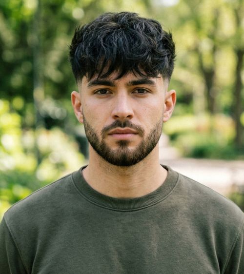 Fringe Low Taper Fade Fluffy Hair