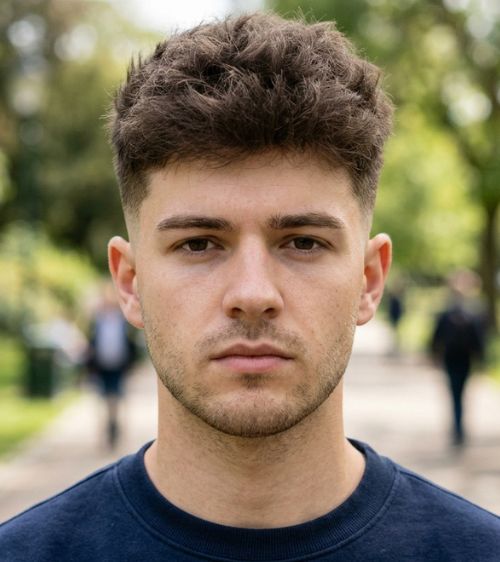 Low Taper Fade Short Fluffy Hair