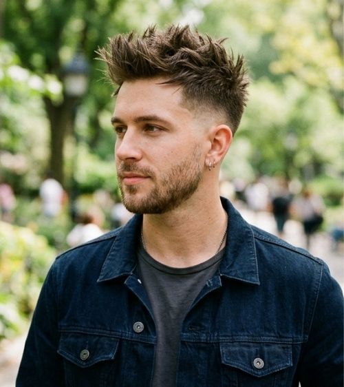 Low Taper Fade With Spiky Hair For Men