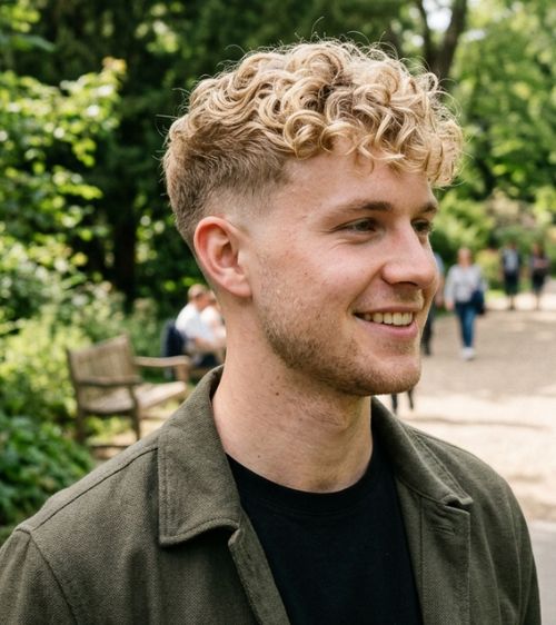 Perm Low Taper Fade Blonde