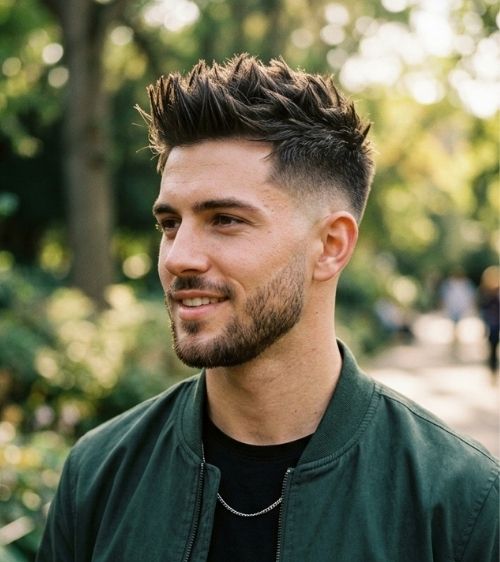 Stylish Spiky Hair With Low Taper Fade