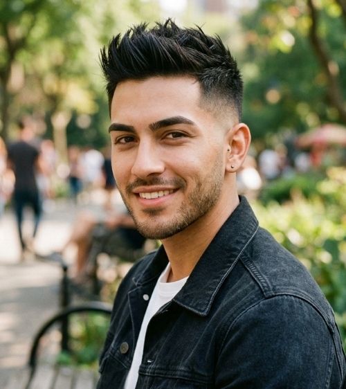 Textured Spiky Hair With Classy Low Taper Fade