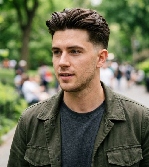 Blowout Low Taper Fade Middle Part