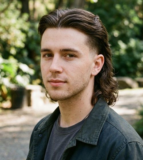 Middle Part Low Taper Fade Mullet