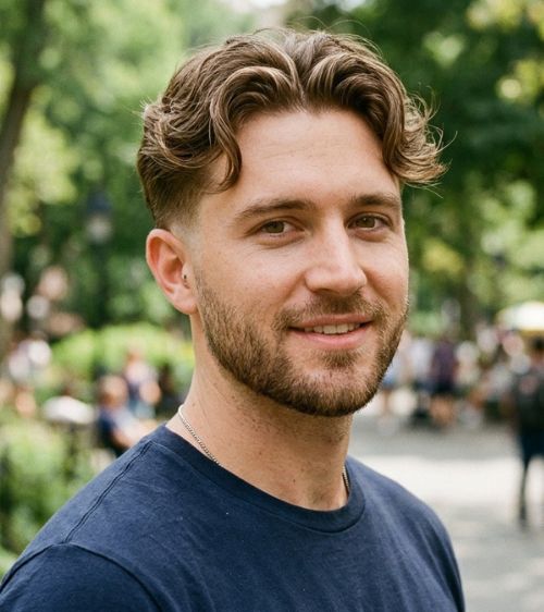 Textured Middle Part Low Taper Fade