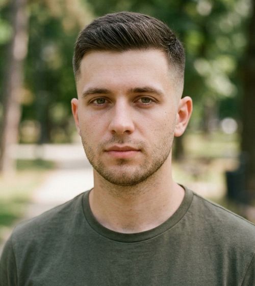 Low Bald Taper Fade White Guy
