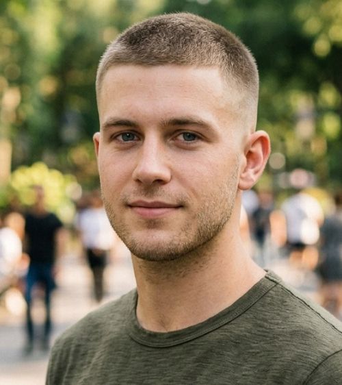 Low Taper Fade Buzz Cut White Guy