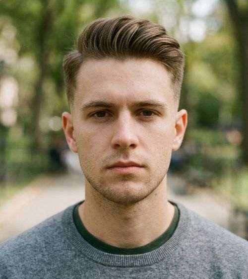 Low Taper Fade White Guy Straight Hair