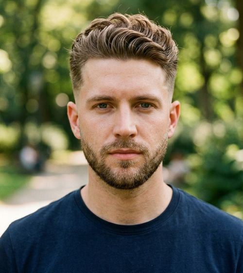 Short Low Taper Fade Wavy Hair