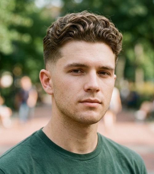 Temple Low Taper Fade Wavy Hair